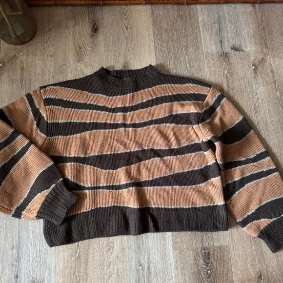 ARTHUR Brown & Orange Striped Sweater Size 8 - Picture 1 of 4